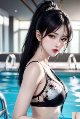 (Bellezza AI) senza censura – Hot Babe a bordo piscina