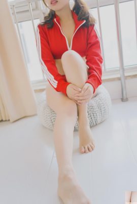 (Album fotografico Mei Mei) Abbigliamento sportivo rosso mandorla per ragazza di celebrità di Internet (68P)