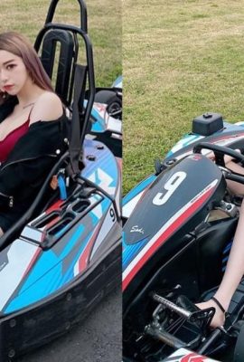 La ragazza tettona super sexy “Olivia Lin Yi” indossa pantaloni caldi e guida un go-kart in pista (15P)