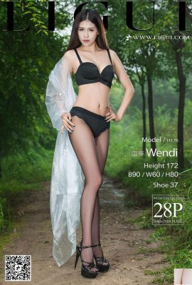 (LiGui Internet Beauty) 05.09.2017 Modello Jiajia Seta nera Tacchi alti Gambe bellissime (29P)