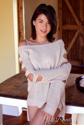 Dsolo Girl Shyla Jennings rimuove un maglione e una biancheria intima per mostrare il suo strappo (12p)